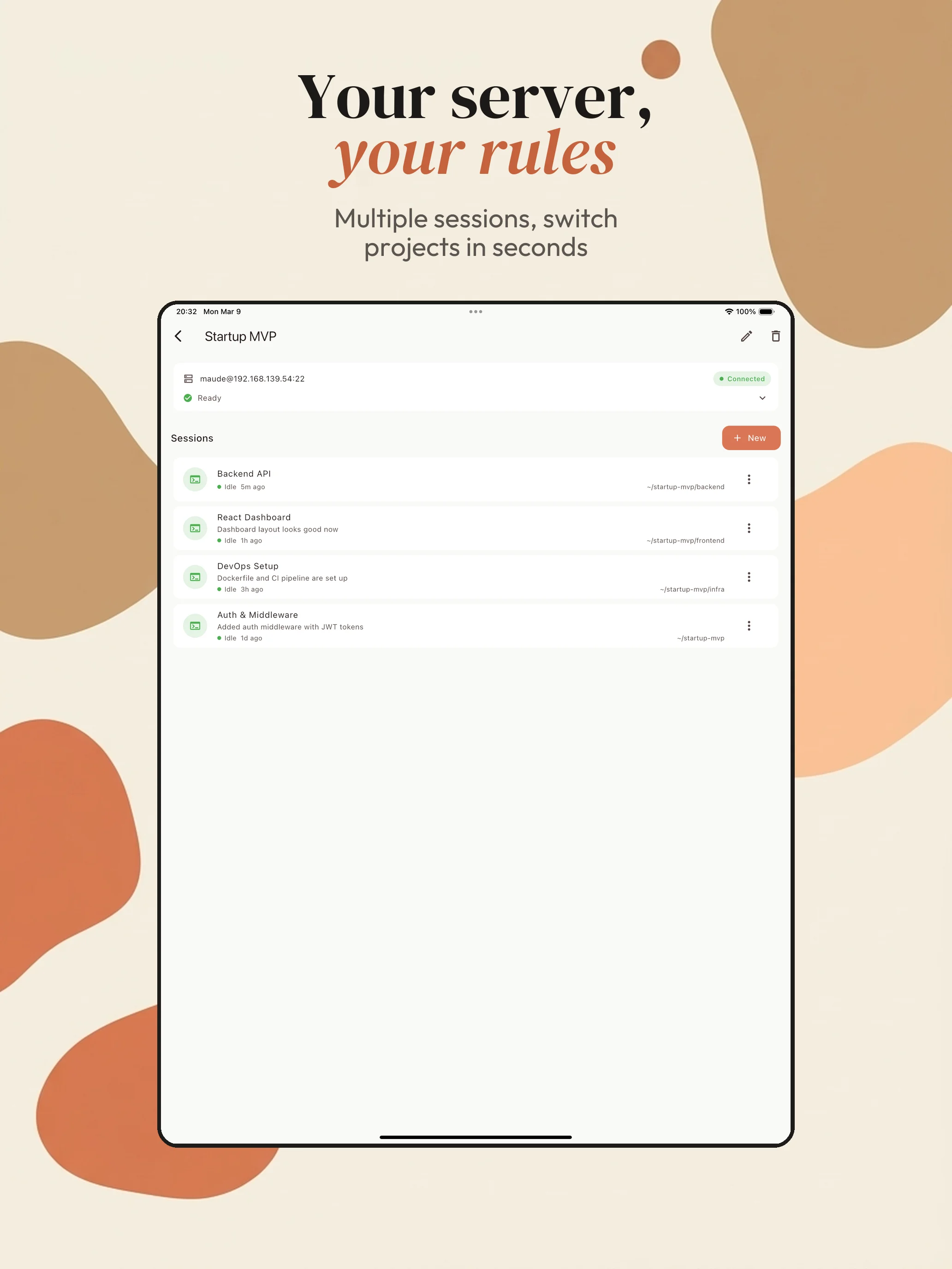 Maude on iPad - Session management